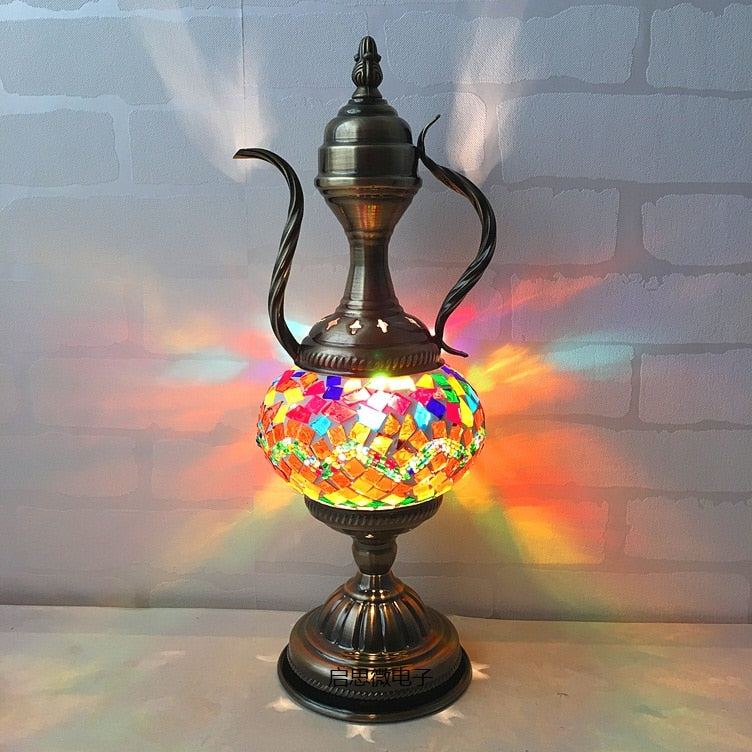 Handcrafted Turkish vintage art deco mosaic table Lamp vintage art deco