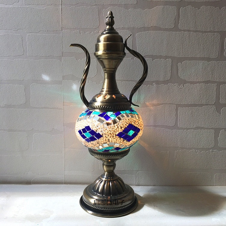Handcrafted Turkish vintage art deco mosaic table Lamp vintage art deco