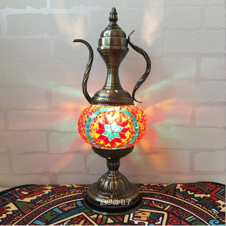 Handcrafted Turkish vintage art deco mosaic table Lamp vintage art deco