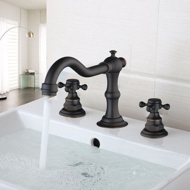 KEMAIDI Bathtub Faucet 3pcs Basin Mixer Taps