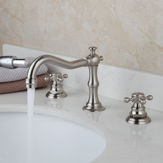 KEMAIDI Bathtub Faucet 3pcs Basin Mixer Taps