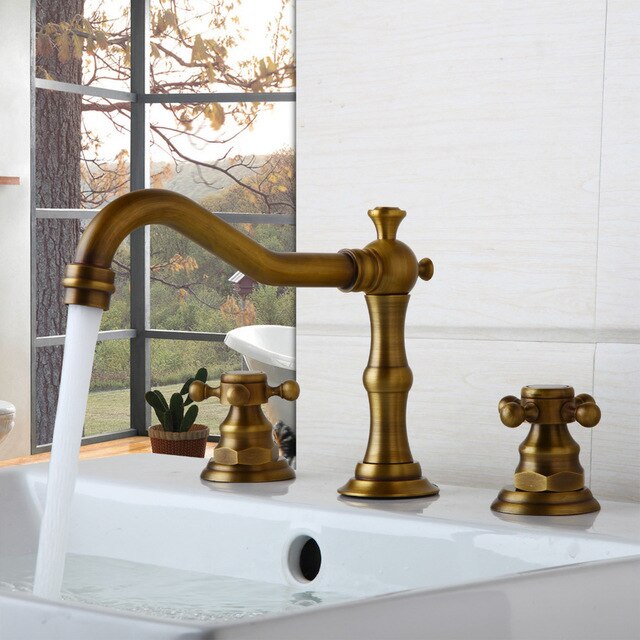 KEMAIDI Bathtub Faucet 3pcs Basin Mixer Taps