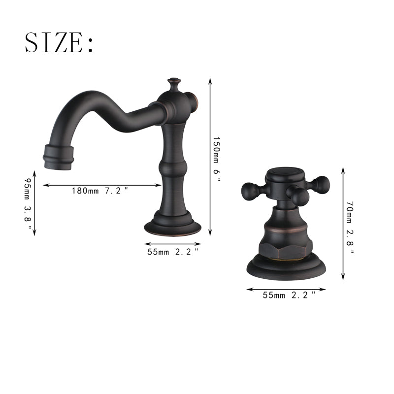 KEMAIDI Bathtub Faucet 3pcs Basin Mixer Taps