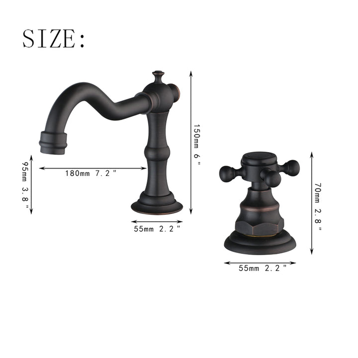 KEMAIDI Bathtub Faucet 3pcs Basin Mixer Taps
