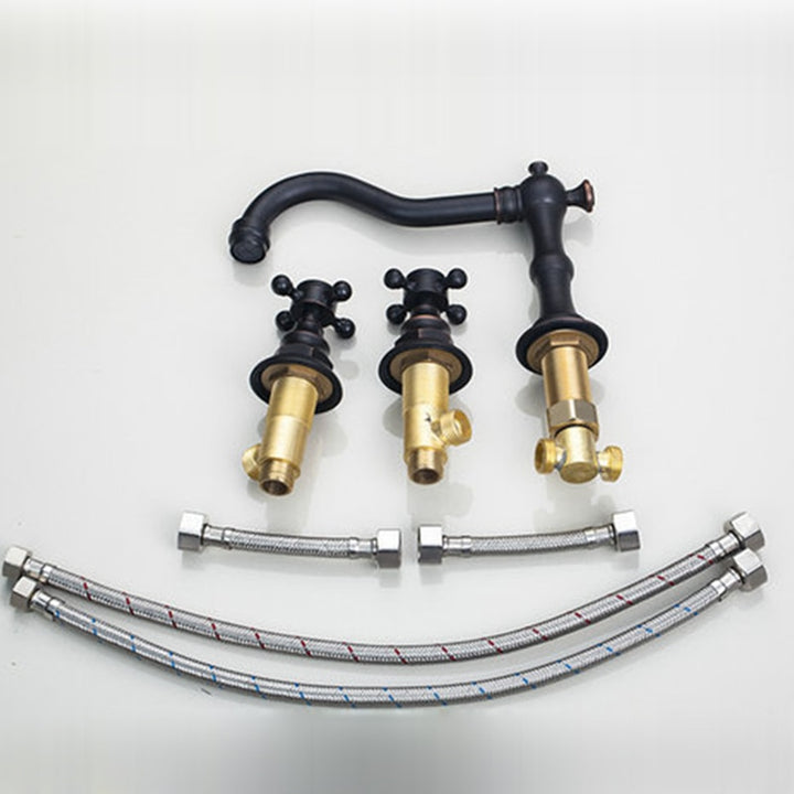 KEMAIDI Bathtub Faucet 3pcs Basin Mixer Taps