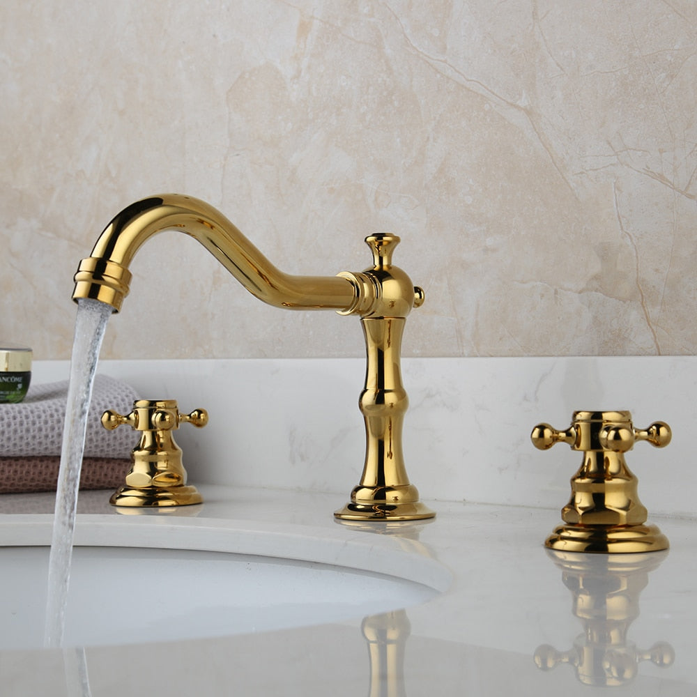 KEMAIDI Bathtub Faucet 3pcs Basin Mixer Taps