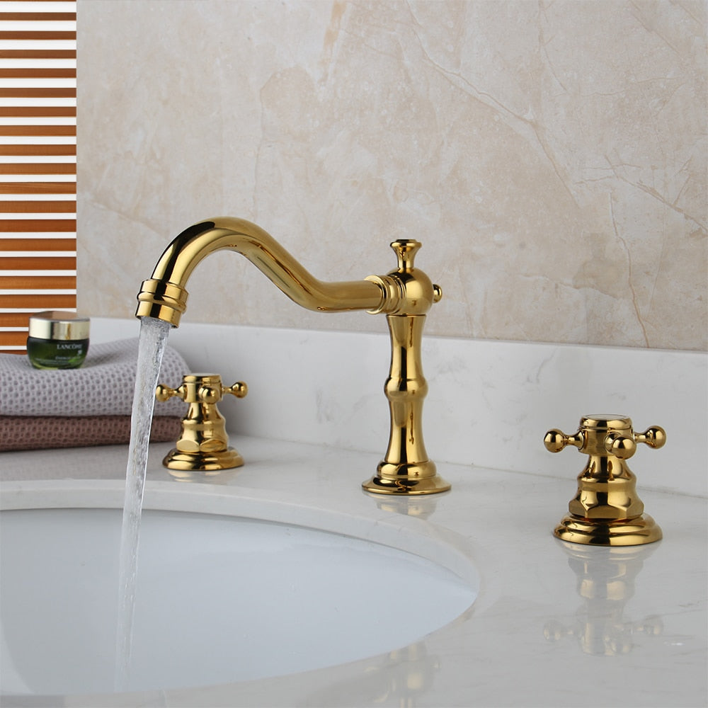 KEMAIDI Bathtub Faucet 3pcs Basin Mixer Taps