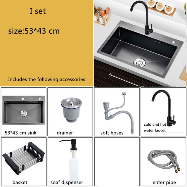 Black sink kitchen black stainless steel