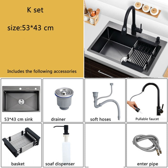 Black sink kitchen black stainless steel