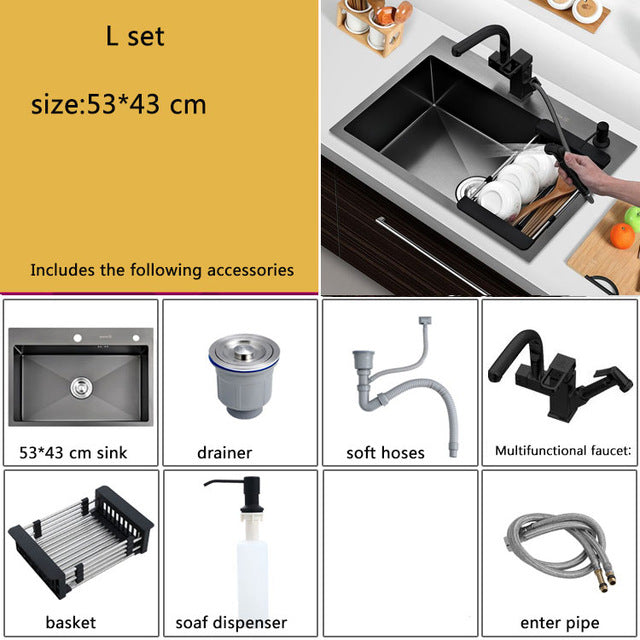 Black sink kitchen black stainless steel
