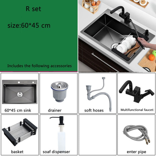 Black sink kitchen black stainless steel