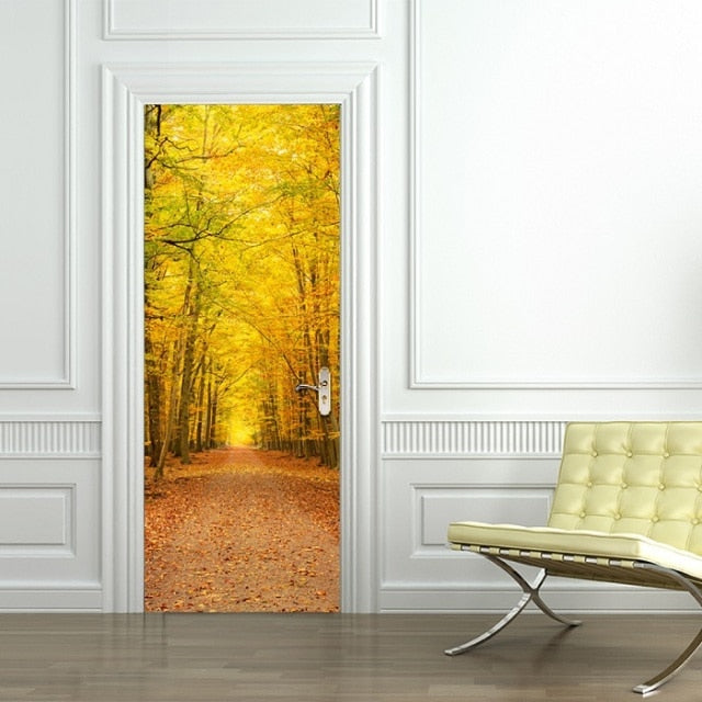 DIY 3D Door Landscape Art Door Stickers Removable - 95 x 215cm