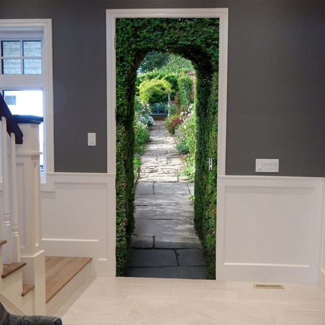 DIY 3D Door Landscape Art Door Stickers Removable - 77 x 200cm