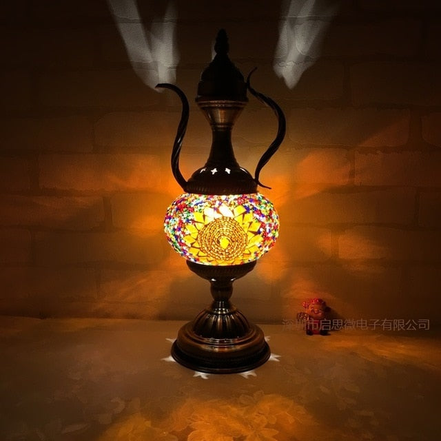 E14 Hand-inlaid glass Morocco/ Turkish Style mosaic Table Lamp