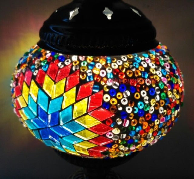 E14 Hand-inlaid glass Morocco/ Turkish Style mosaic Table Lamp