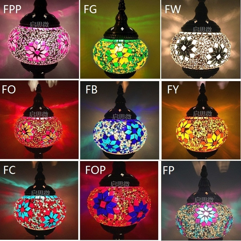 E14 Hand-inlaid glass Morocco/ Turkish Style mosaic Table Lamp