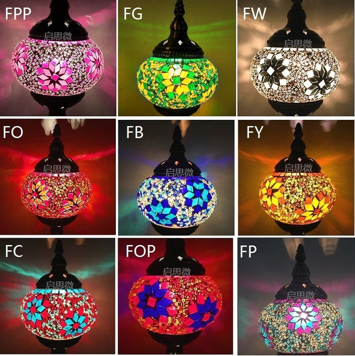 E14 Hand-inlaid glass Morocco/ Turkish Style mosaic Table Lamp