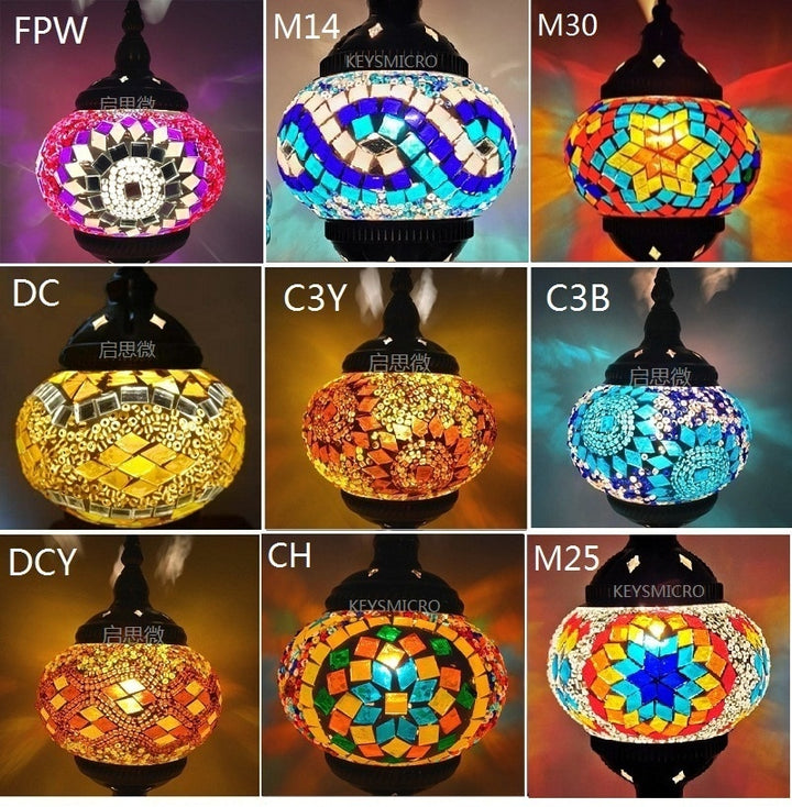 E14 Hand-inlaid glass Morocco/ Turkish Style mosaic Table Lamp