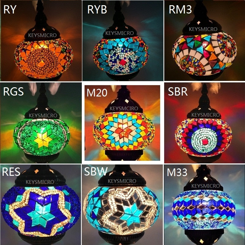 E14 Hand-inlaid glass Morocco/ Turkish Style mosaic Table Lamp