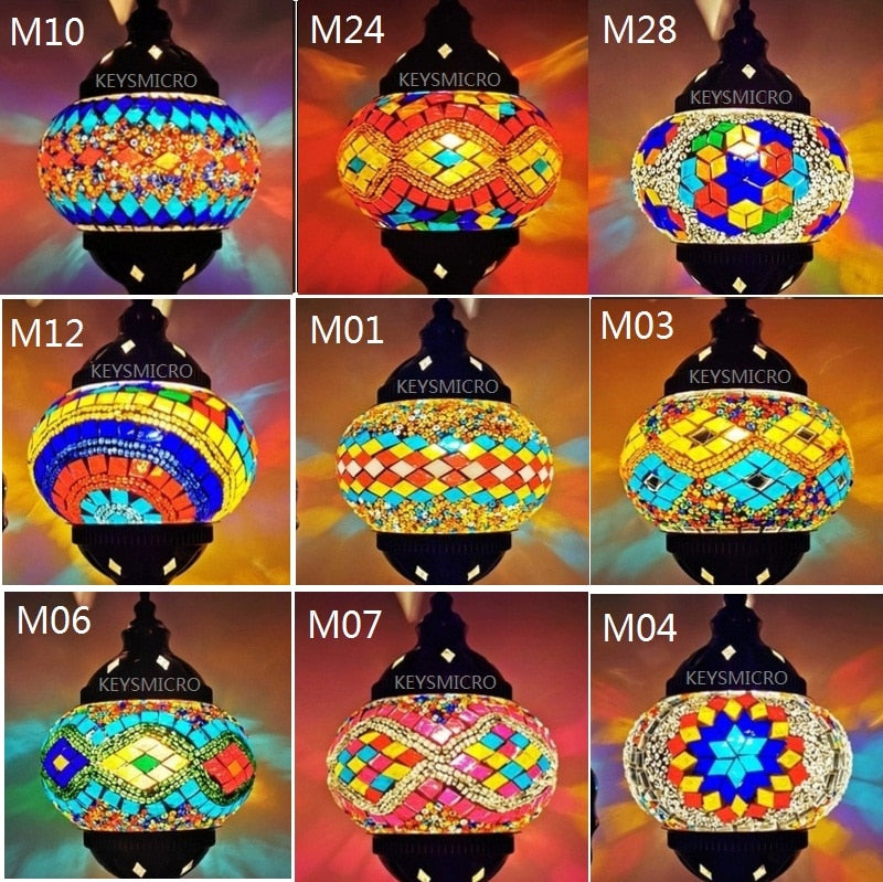 E14 Hand-inlaid glass Morocco/ Turkish Style mosaic Table Lamp