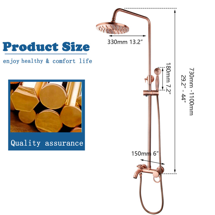 KEMAIDI Bathroom Shower Faucet Bath Faucet Mixer Tap With Hand Shower Head Rose Gold Shower