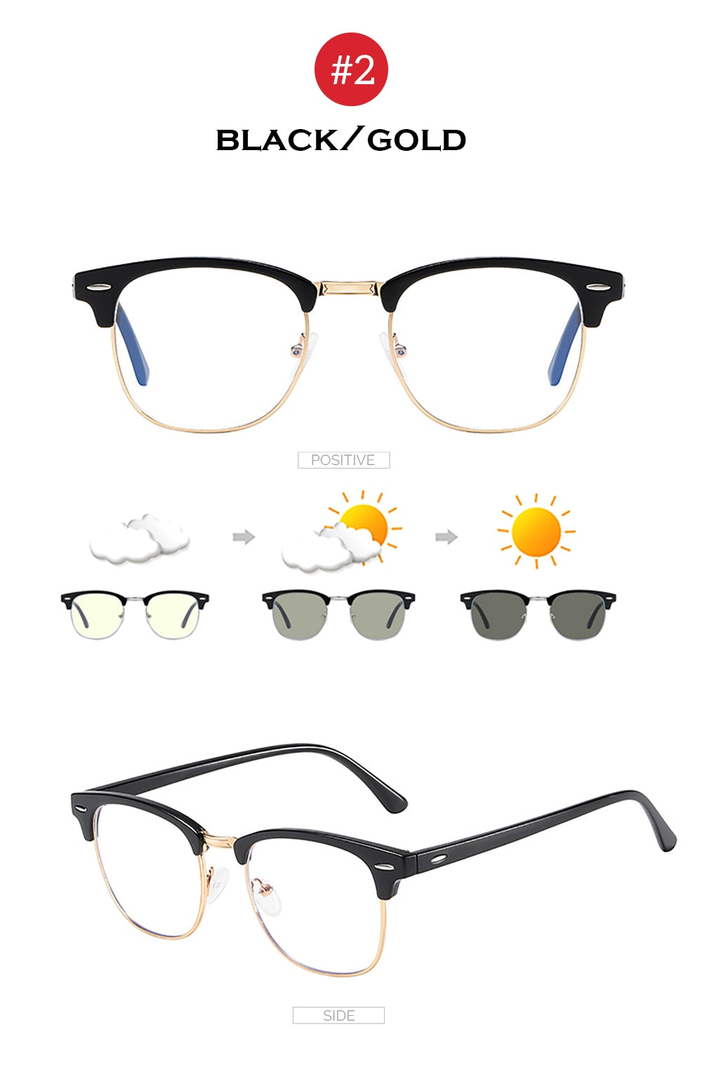 Classic Phochromic Lens Blocking Blue Light Glasses MenWoman Computer/Gaming Anti Bluelight Eyeglasses