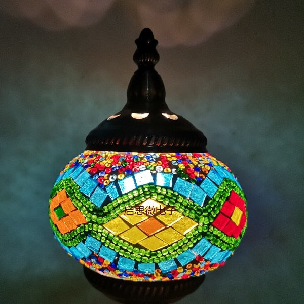 E14 Hand-inlaid glass Morocco/ Turkish Style mosaic Table Lamp