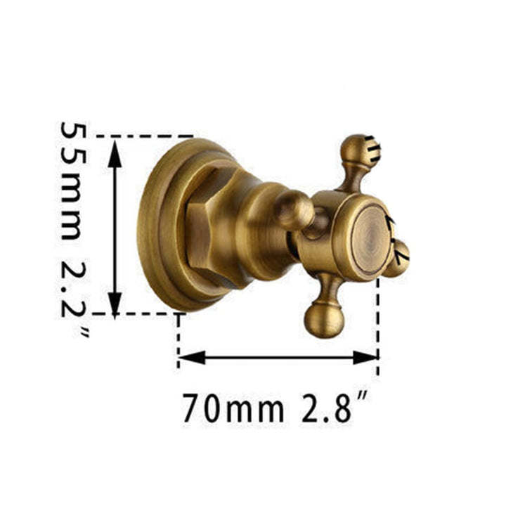 KEMAIDI  8 inch Antique Brass Round Wall Mounted Bathroom Rainfall Head 2 Handles Shower Shower Sets