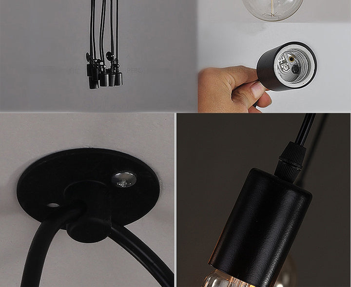 E27 Retro Edison Bulb Pendant Lights Vintage Loft Antique Hanging Pendant Lamp Spider