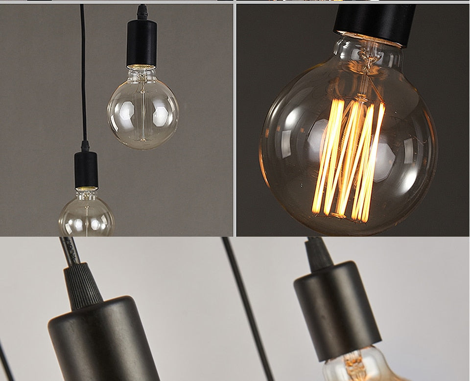 E27 Retro Edison Bulb Pendant Lights Vintage Loft Antique Hanging Pendant Lamp Spider