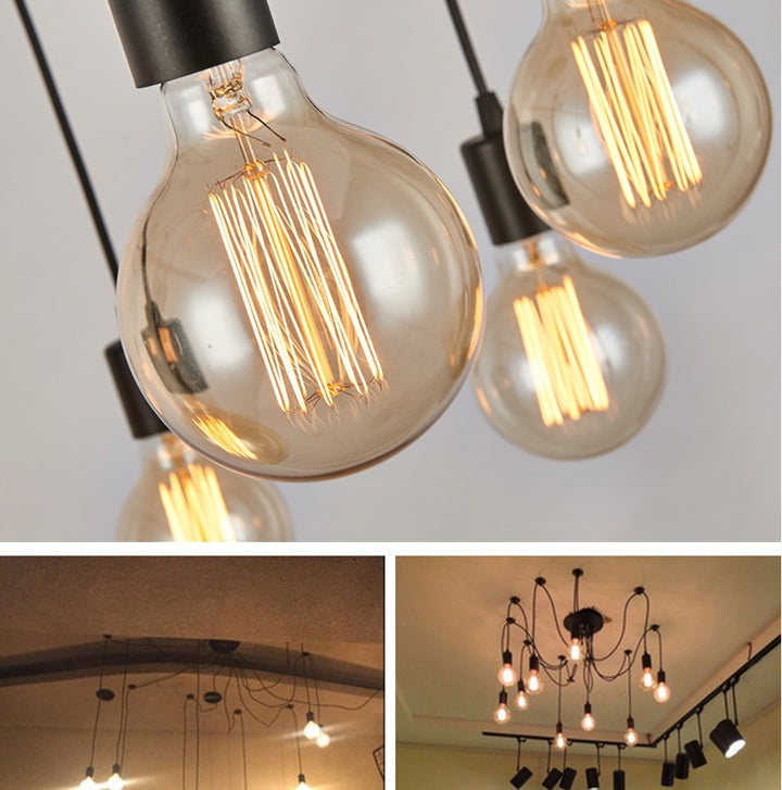 E27 Retro Edison Bulb Pendant Lights Vintage Loft Antique Hanging Pendant Lamp Spider