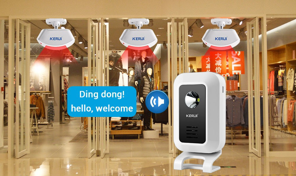 KERUI M7 Welcome Motion Sensor Security Alarm 32 Songs Wirless Door Bell Chime .