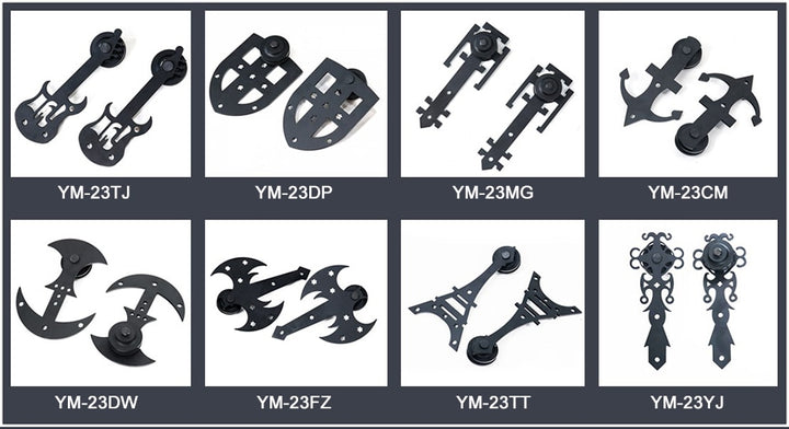 Brass Gold Finish Classic Sliding Barn Wood Door Hardware Kit