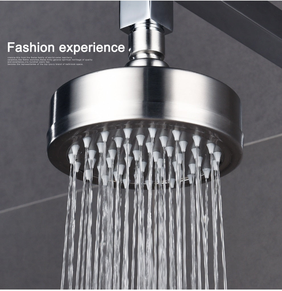 Stainless Steel Brushed Nickel 360 Degree Rotate Pressurized Water Saving Shower Head