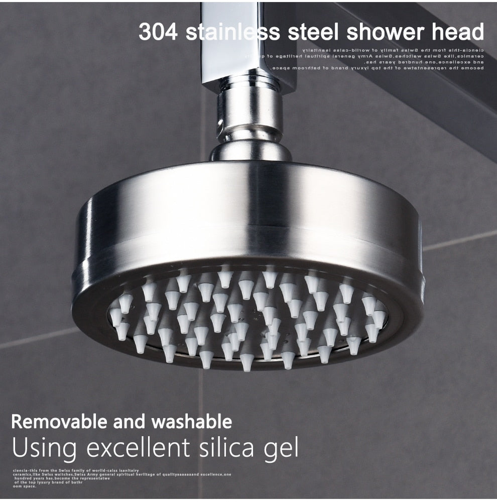 Stainless Steel Brushed Nickel 360 Degree Rotate Pressurized Water Saving Shower Head