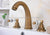 Antique Brass 8" Deck Mounted Two Handles Widespread Bathroom  Bath Tub Faucet 3 Holes Bath Basin Faucet Kan076