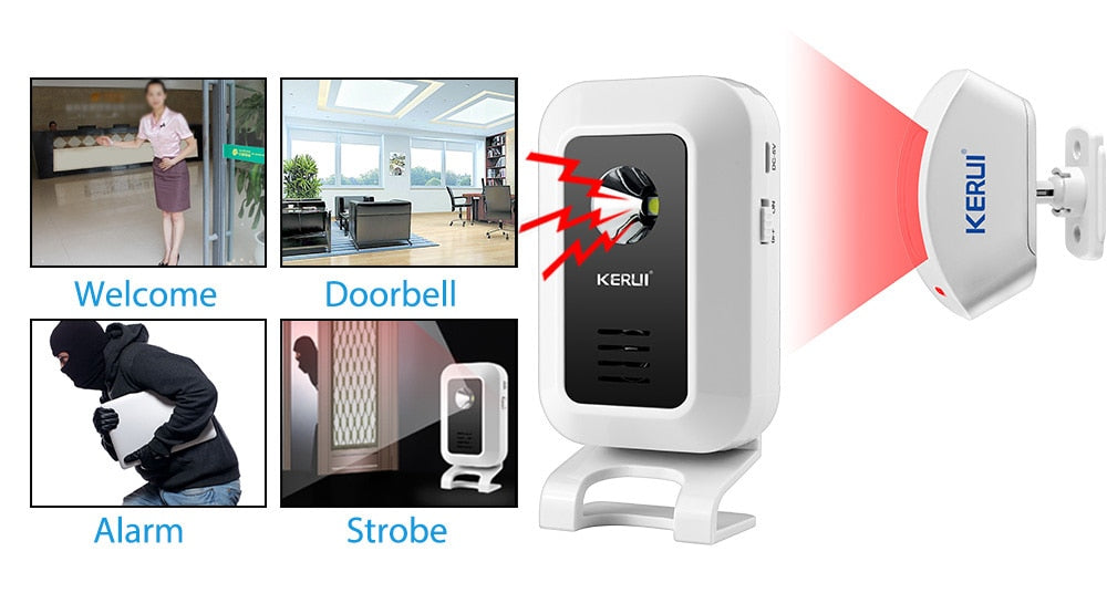 KERUI M7 Welcome Motion Sensor Security Alarm 32 Songs Wirless Door Bell Chime .