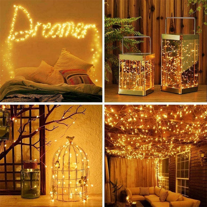 LED Outdoor Solar String Lights 7m/12m/22m solar lamp for Fairy Holiday Christmas Party Garland Lighting IR Dimmable