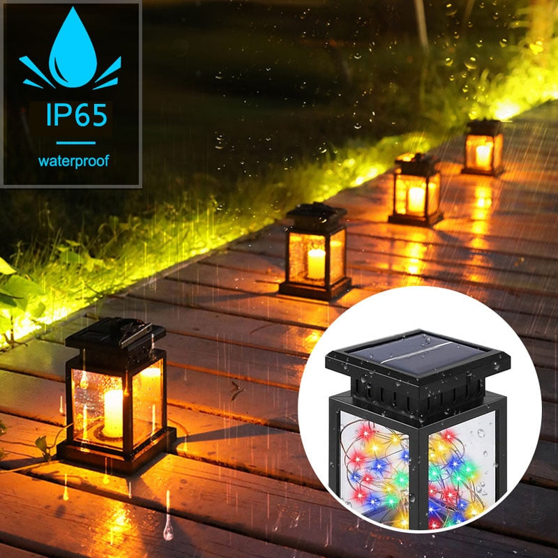 Solar LED Lights Outdoors Focus Floor Lanterns
