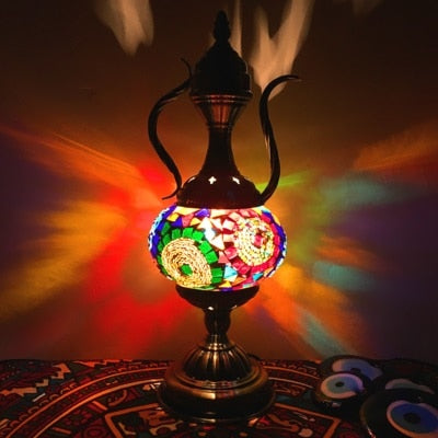 Handcrafted Turkish vintage art deco mosaic table Lamp vintage art deco