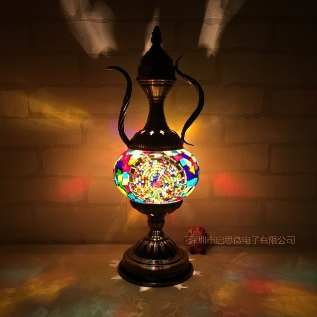 Handcrafted Turkish vintage art deco mosaic table Lamp vintage art deco