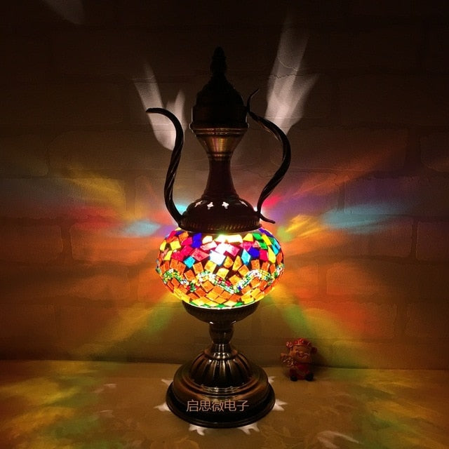 Handcrafted Turkish vintage art deco mosaic table Lamp vintage art deco