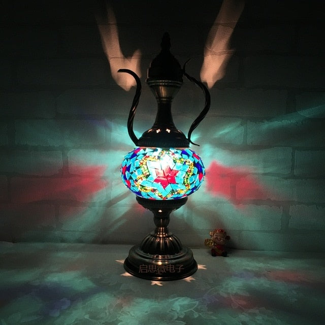 Handcrafted Turkish vintage art deco mosaic table Lamp vintage art deco