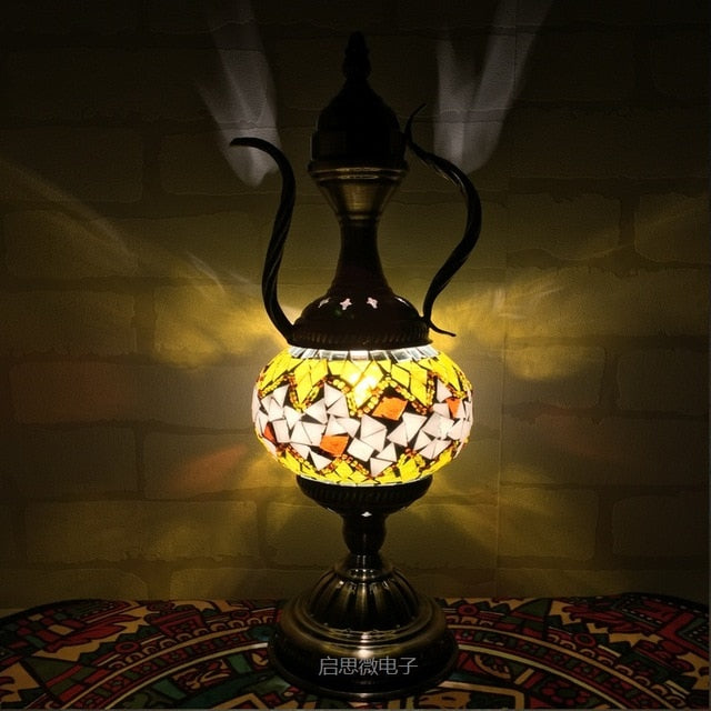Handcrafted Turkish vintage art deco mosaic table Lamp vintage art deco