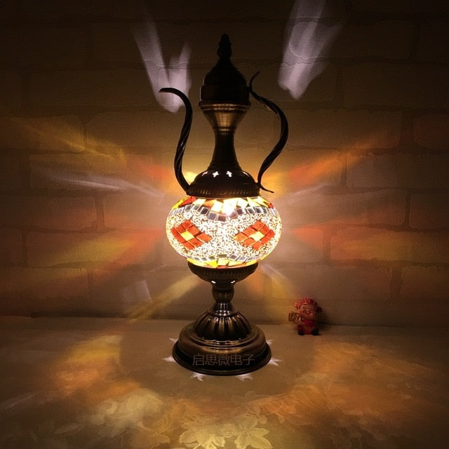 Handcrafted Turkish vintage art deco mosaic table Lamp vintage art deco