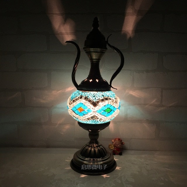 Handcrafted Turkish vintage art deco mosaic table Lamp vintage art deco