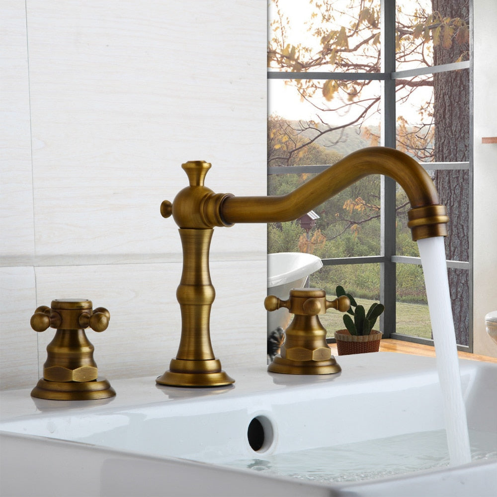 KEMAIDI Bathtub Faucet 3pcs Basin Mixer Taps