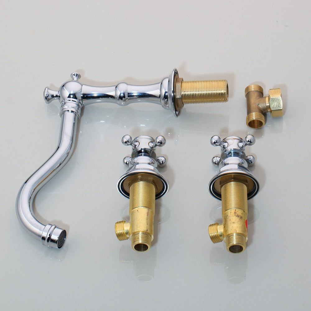 KEMAIDI Bathtub Faucet 3pcs Basin Mixer Taps