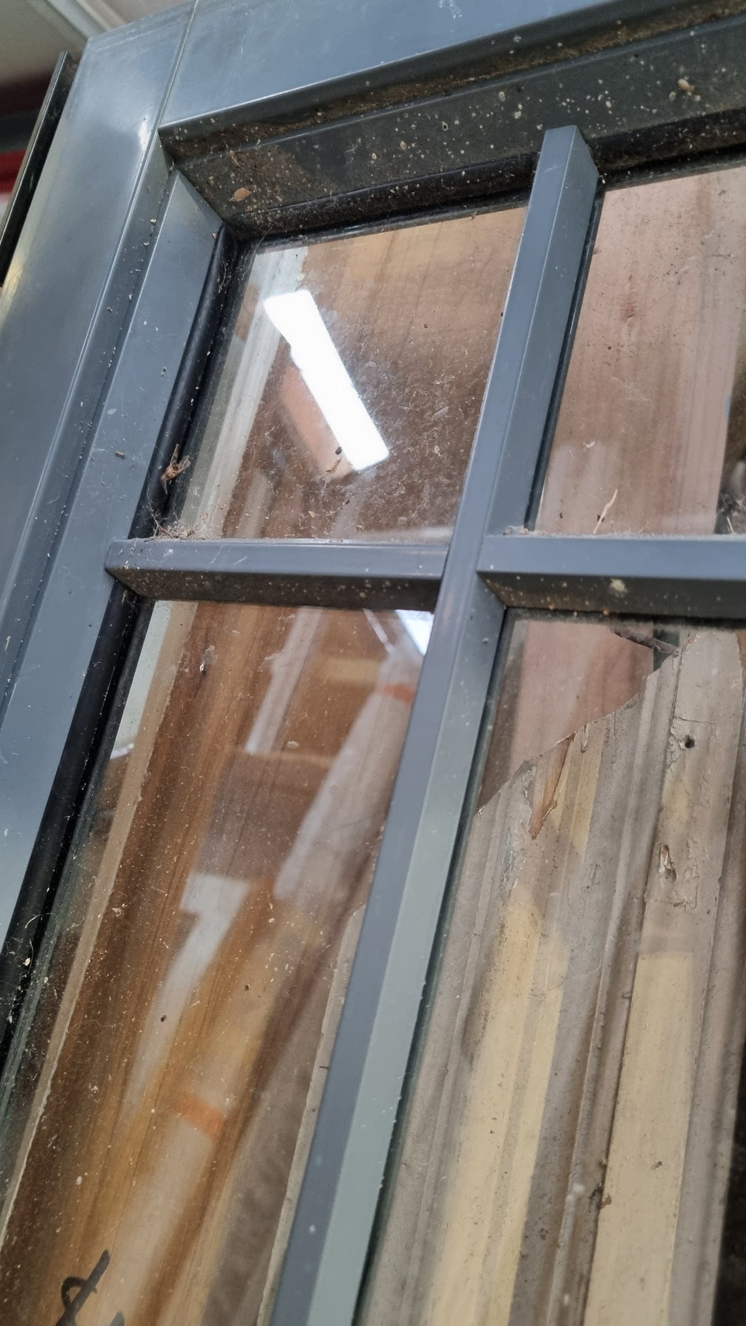 Graphite Grey Alumminium Entrance Door with two Side Lites