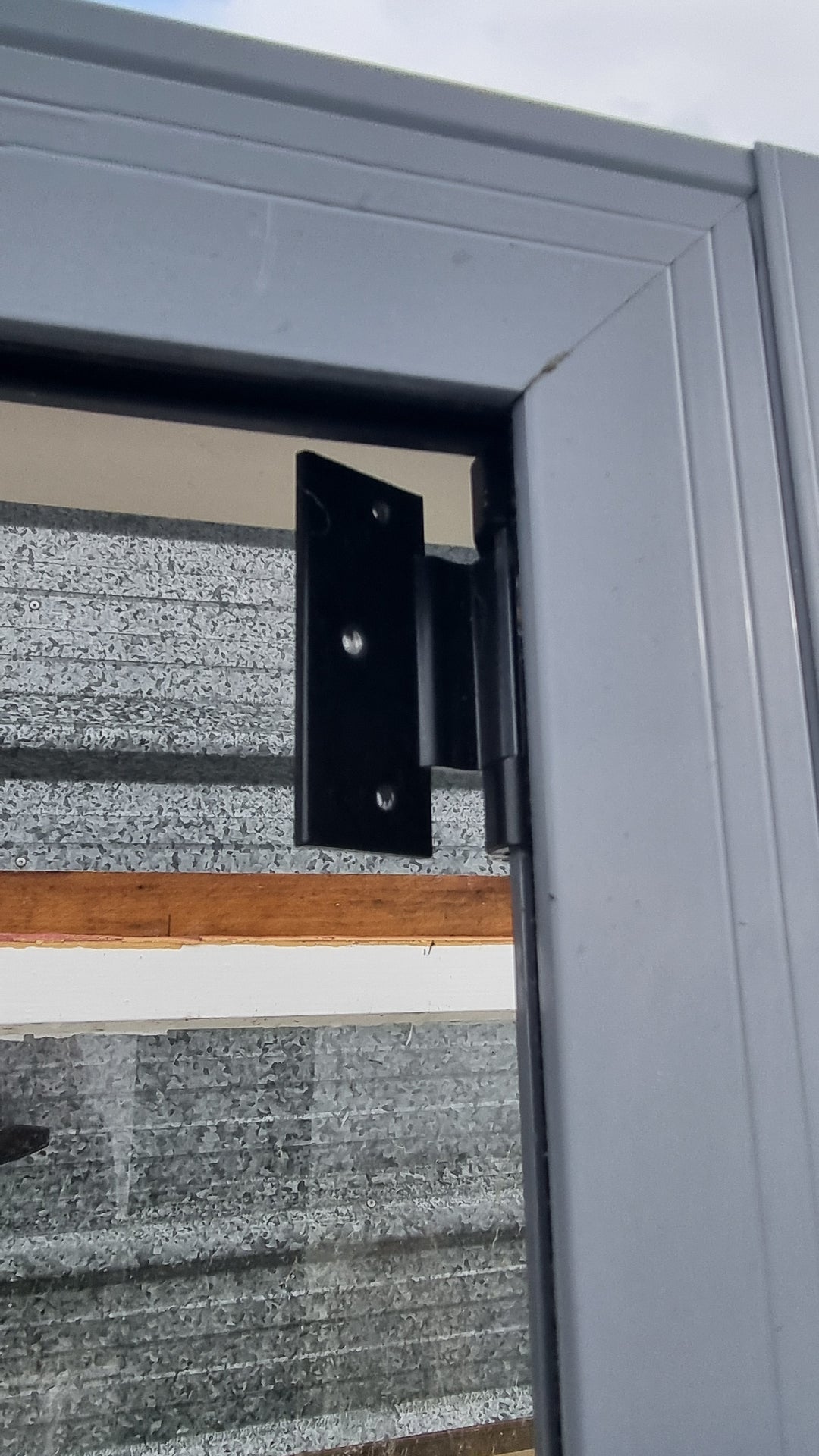 Graphite Grey Alumminium Entrance Door with two Side Lites